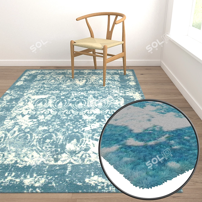 Luxury Carpet Set: High-Quality Textures, 3 Variants 3D model image 5
