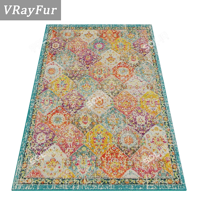 Luxury Carpets Set 1802 | High-Quality Textures 3D model image 2