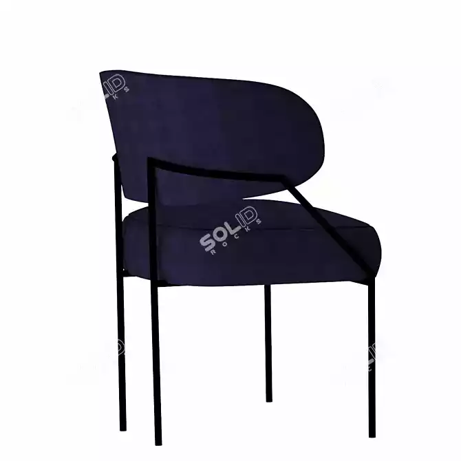 Modern Blue Chair 3D model image 2