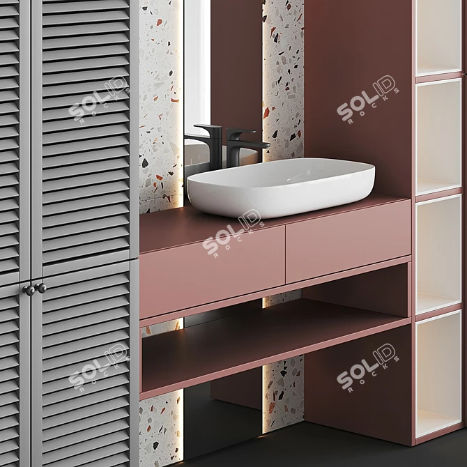 Sleek Bathroom Furniture Set 3D model image 4