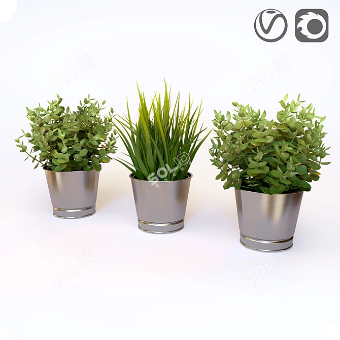 FEJKA Artificial Potted Plants: Lifelike Decor for Easy Home Greenery 3D model image 1