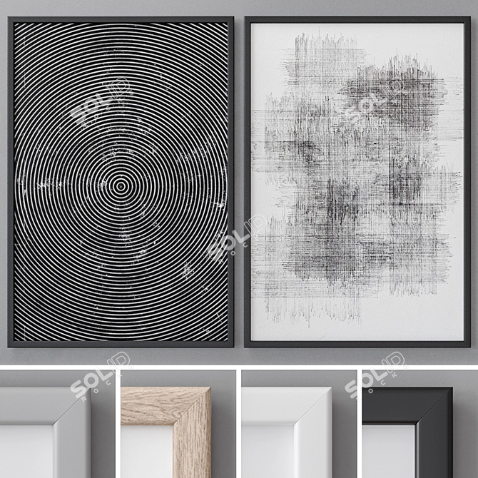 Modern Abstract Photo Frames Set 3D model image 1