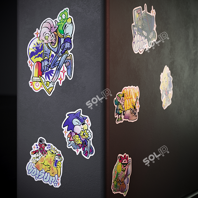 Low Poly Sticker Pack 1 3D model image 4