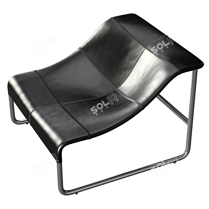 Sleek Leather Wimbledon Armchair 3D model image 3