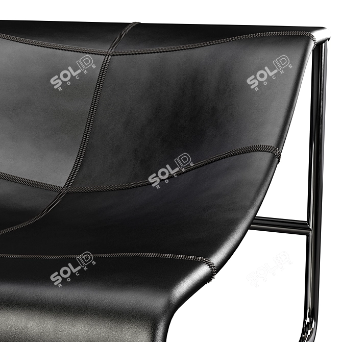 Sleek Leather Wimbledon Armchair 3D model image 4