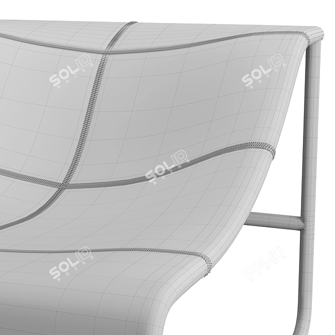 Sleek Leather Wimbledon Armchair 3D model image 5