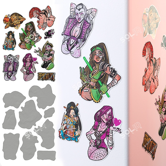 Low Poly Sticker Pack Vol. 4 3D model image 1