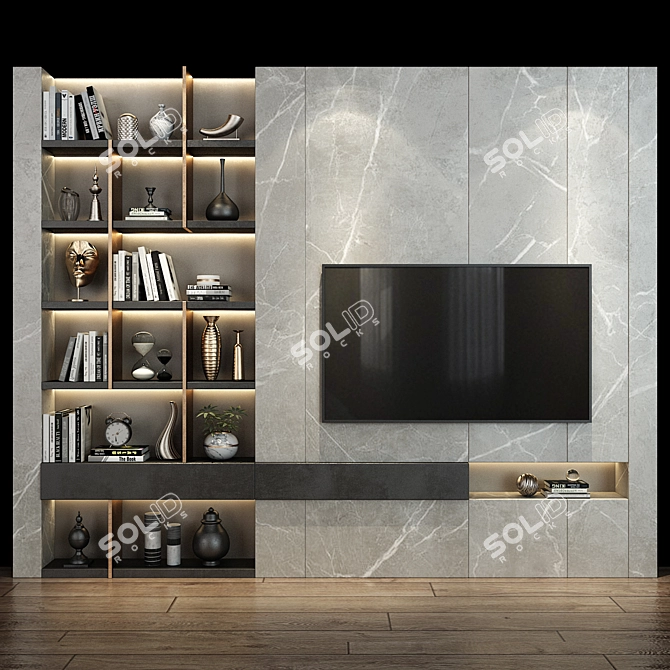 SleekTV Wall Set 146 3D model image 1