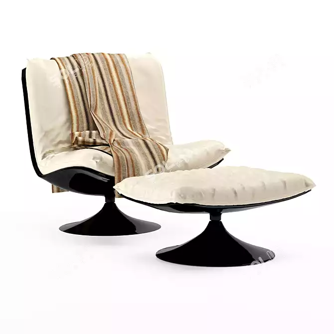 Luxury Velvet Armchair 3D model image 1