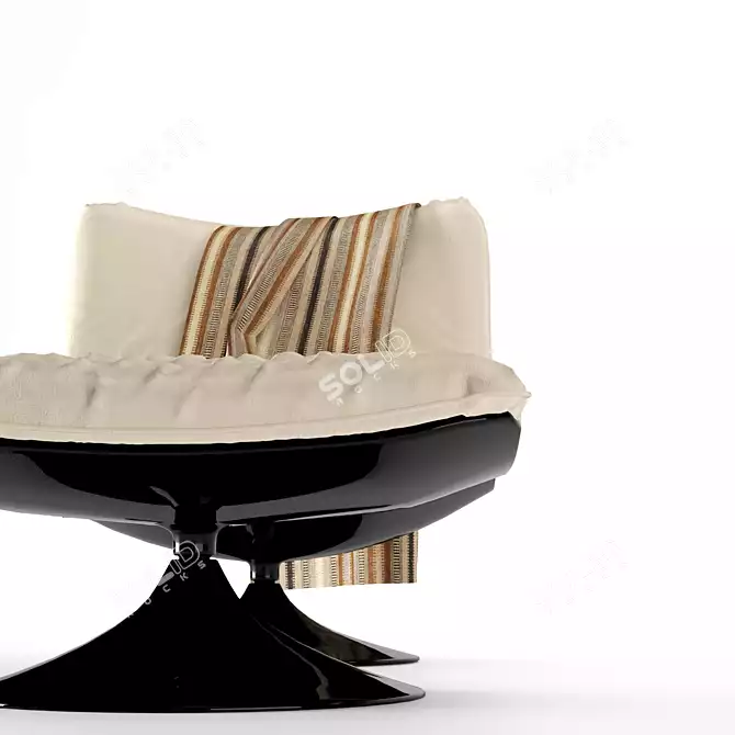 Luxury Velvet Armchair 3D model image 2