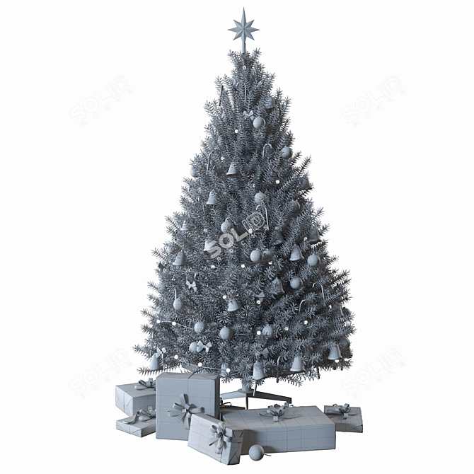 Christmas Sparkle: Premium Multi/Sub-Object Christmas Tree 3D model image 4