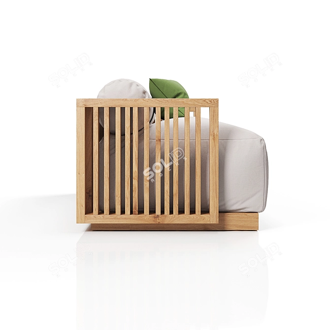 Modern Outdoor Wooden Sofa - CODE_SOFA_0250 3D model image 4