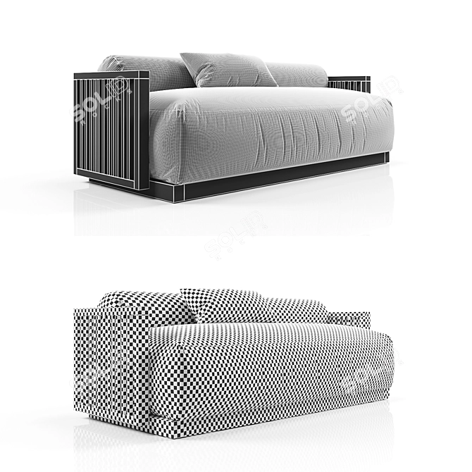 Modern Outdoor Wooden Sofa - CODE_SOFA_0250 3D model image 5