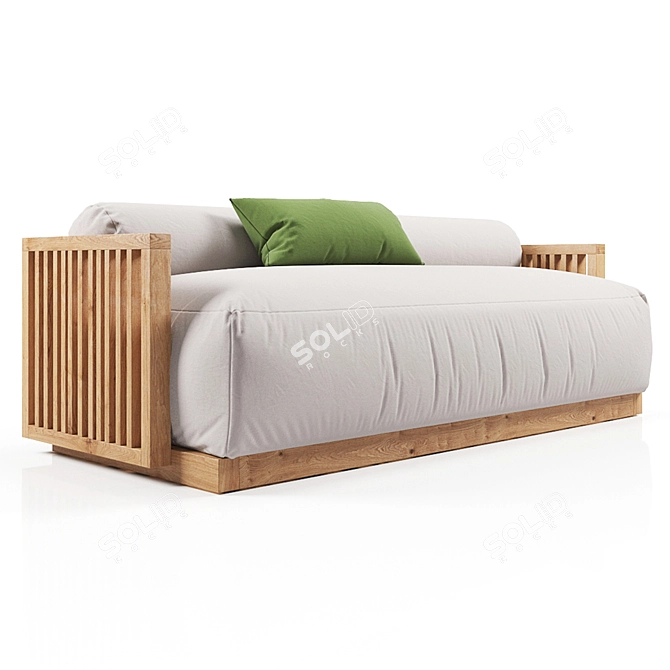 Modern Outdoor Wooden Sofa - CODE_SOFA_0250 3D model image 6