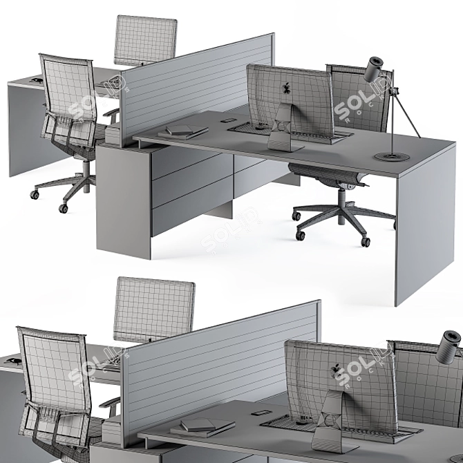 Executive Office Furniture Set 3D model image 5