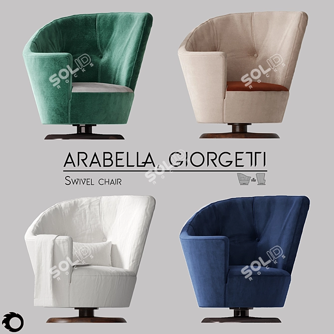 Title: Arabella Giorgetti Swivel Chair 3D model image 1