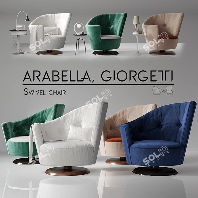Title: Arabella Giorgetti Swivel Chair 3D model image 3