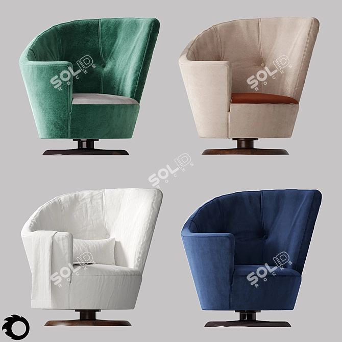 Title: Arabella Giorgetti Swivel Chair 3D model image 9