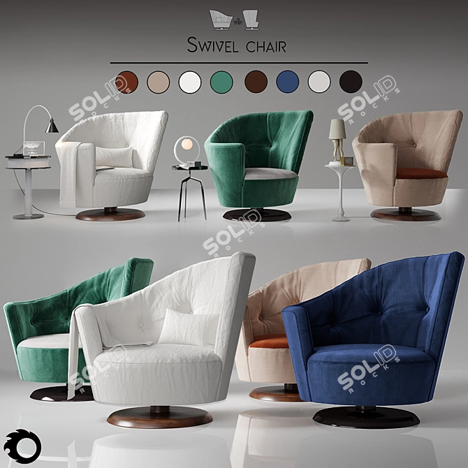 Title: Arabella Giorgetti Swivel Chair 3D model image 10