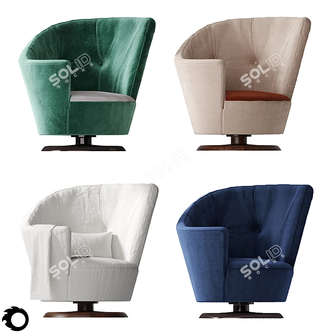 Title: Arabella Giorgetti Swivel Chair 3D model image 15