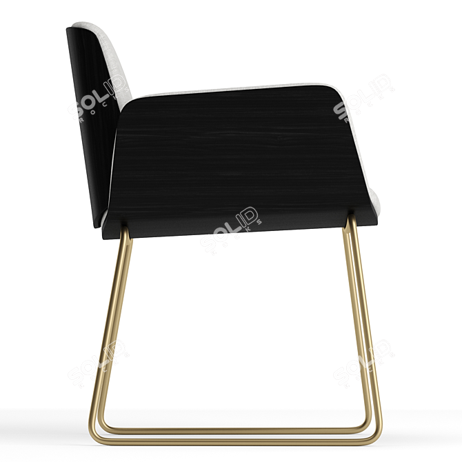 Sleek Metal-Legged Chair 3D model image 3