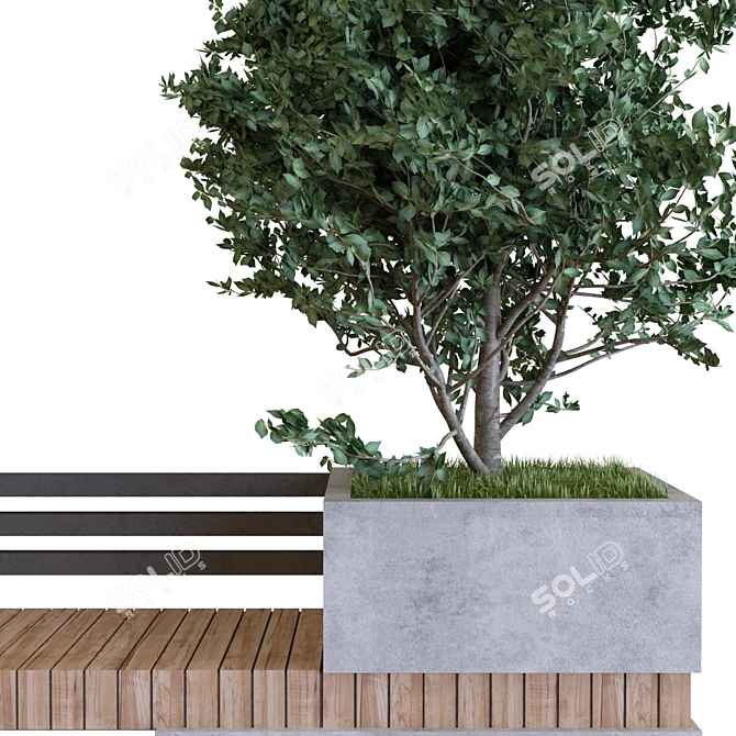 24-Piece Tree Set with Bench 3D model image 2
