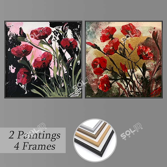 Elegant Wall Art Set 3D model image 1