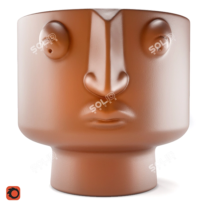 Lesego Ceramic Planter: Stylish and Versatile 3D model image 2