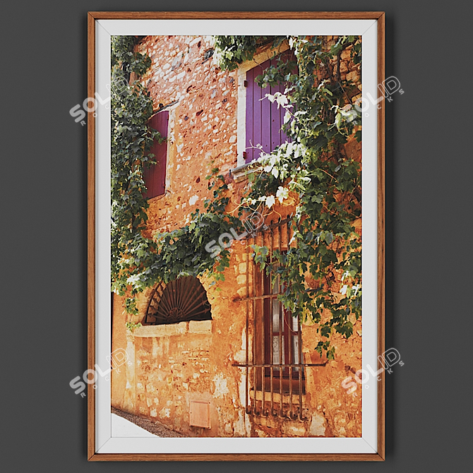 Wooden Framed Artwork 3D model image 1