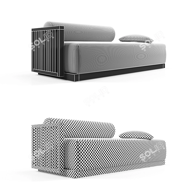 Modern Asymmetrical Code0253 Left Armrest Sofa 3D model image 5