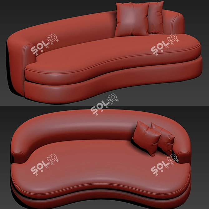 Modern Curved Sofa: Sennen 3D model image 2