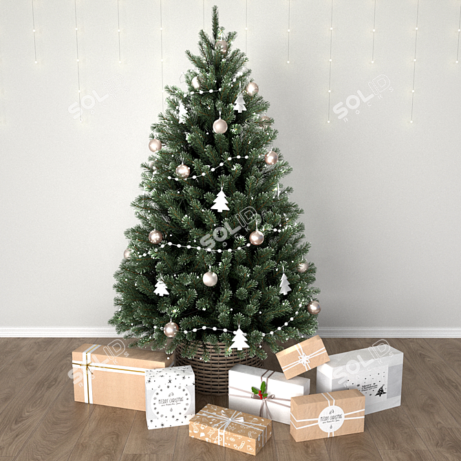 Festive 3D Christmas Tree 3D model image 1