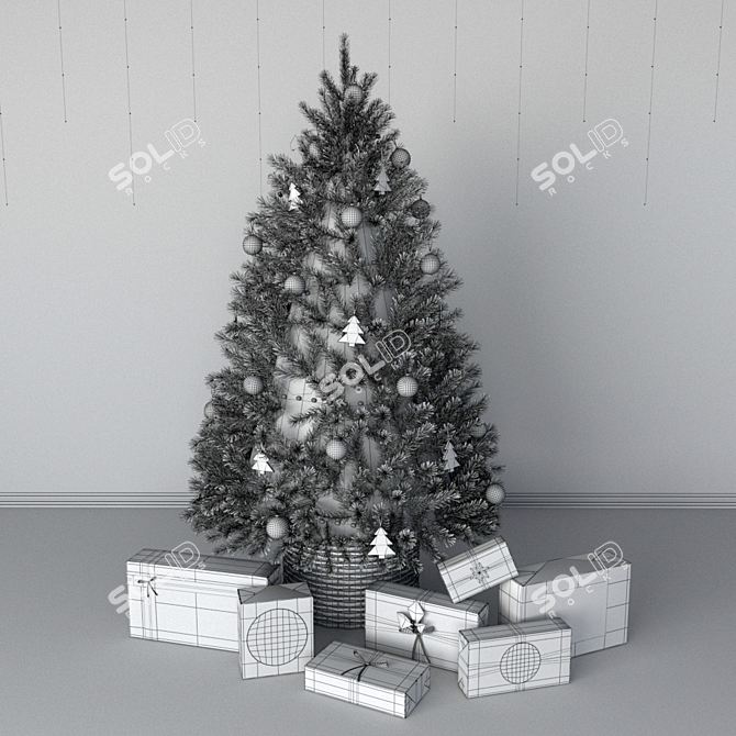 Festive 3D Christmas Tree 3D model image 3