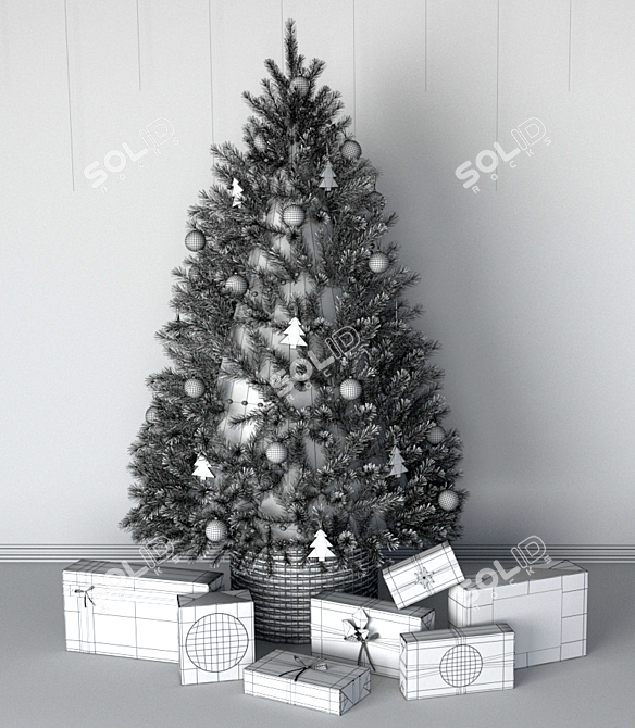 Festive 3D Christmas Tree 3D model image 6