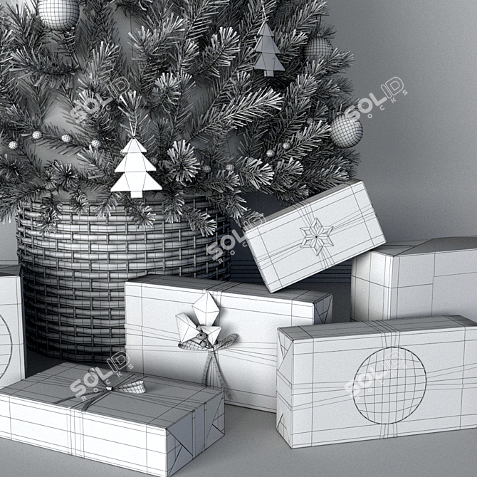 Festive 3D Christmas Tree 3D model image 7