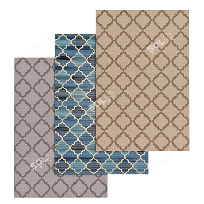 Luxury Carpet Set: High-Quality Textures 3D model image 1