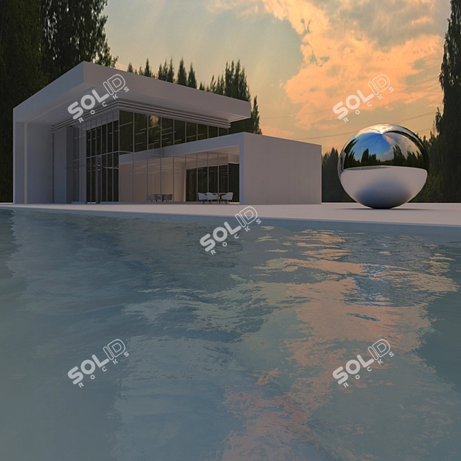 Aerial HDRI Map: Pool House Illumination 3D model image 2