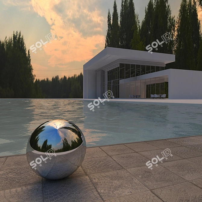 Aerial HDRI Map: Pool House Illumination 3D model image 4