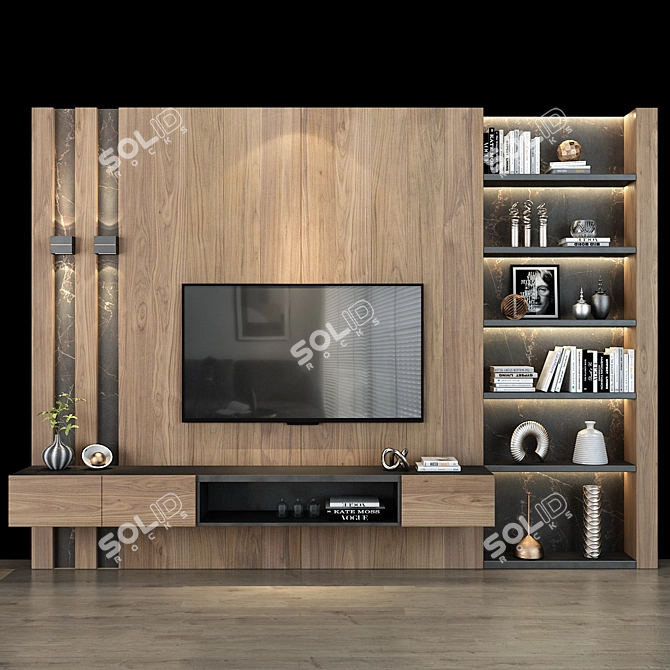Stylish TV Shelf 0259 - Organize your Entertainment Area 3D model image 1