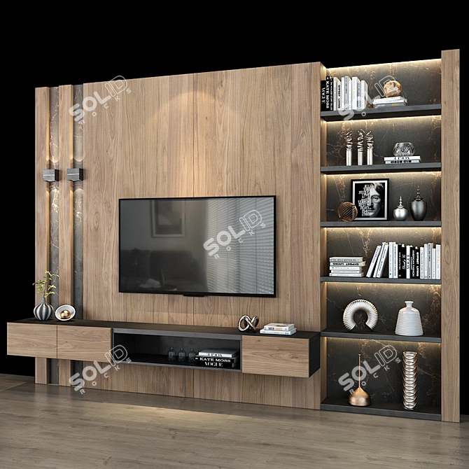 Stylish TV Shelf 0259 - Organize your Entertainment Area 3D model image 2