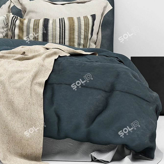 Luxury Modern Bed Set 3D model image 3