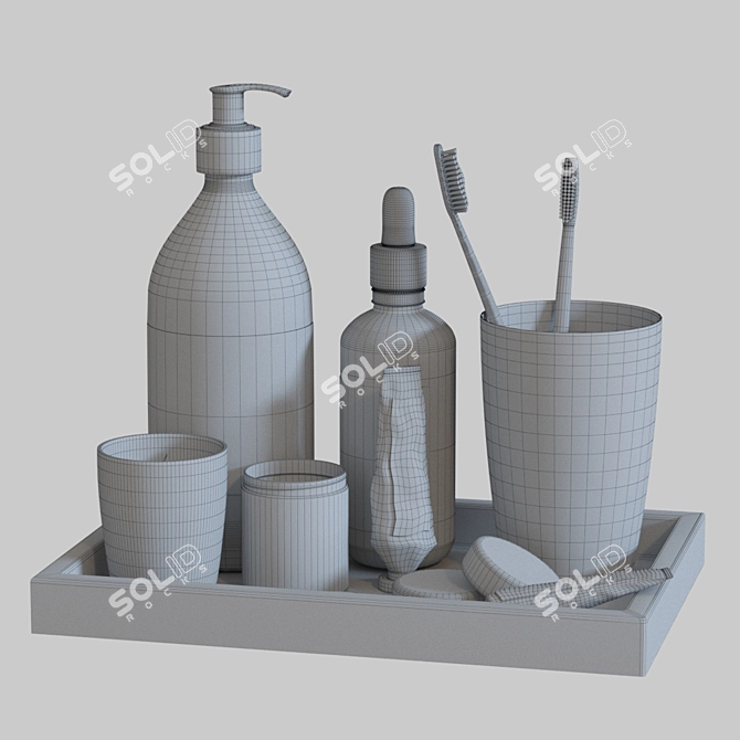 Elegant Bathroom Decor Set 3D model image 3