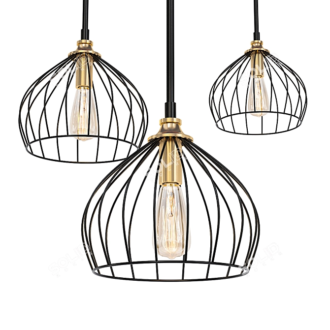 Elegant Metal Teardrop Pendant 3D model image 1