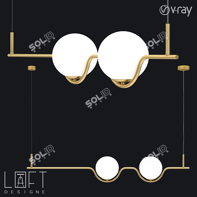 Modern Loft Style Suspended Light 3D model image 1