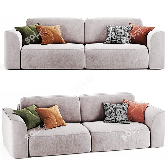 Happy Light Sofa: Spacious and Stylish 3D model image 1