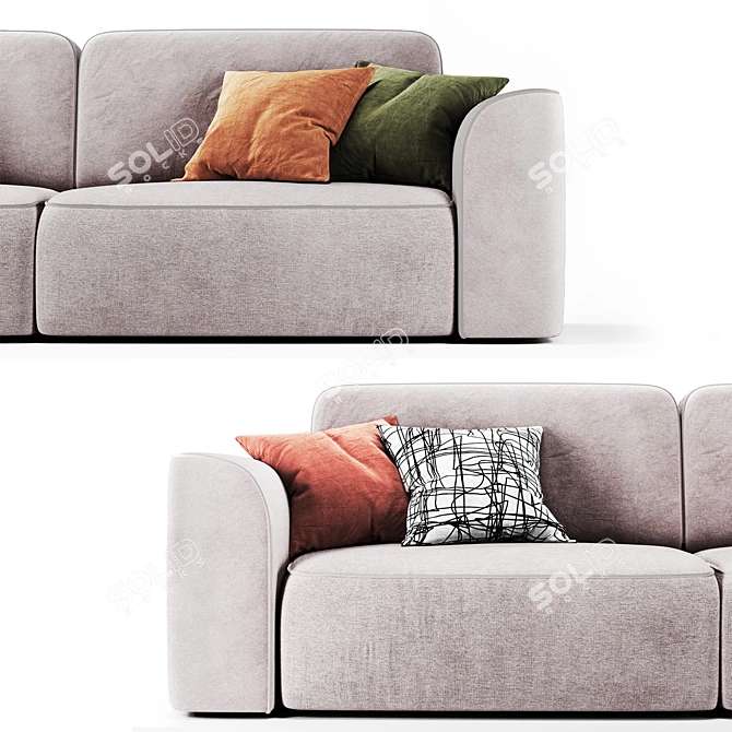 Happy Light Sofa: Spacious and Stylish 3D model image 3