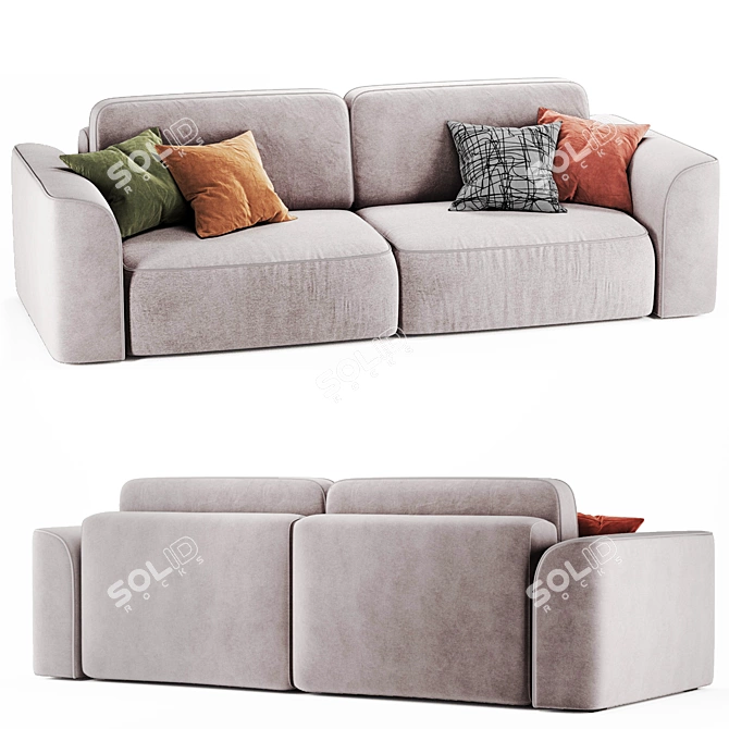 Happy Light Sofa: Spacious and Stylish 3D model image 4