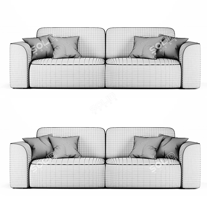 Happy Light Sofa: Spacious and Stylish 3D model image 5