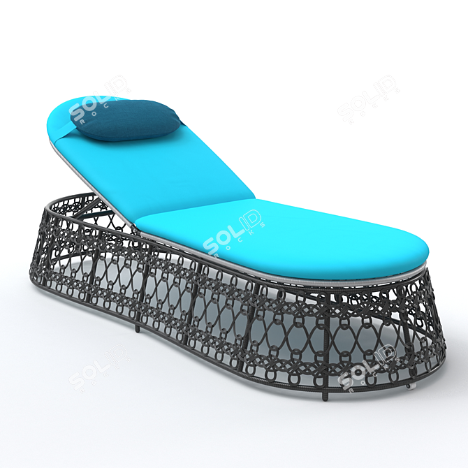 Contessa Lace-Inspired Chaise Lounge 3D model image 1