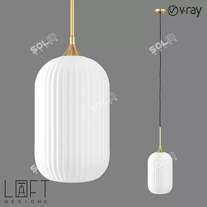 Modern Glass Suspended Light 3D model image 1